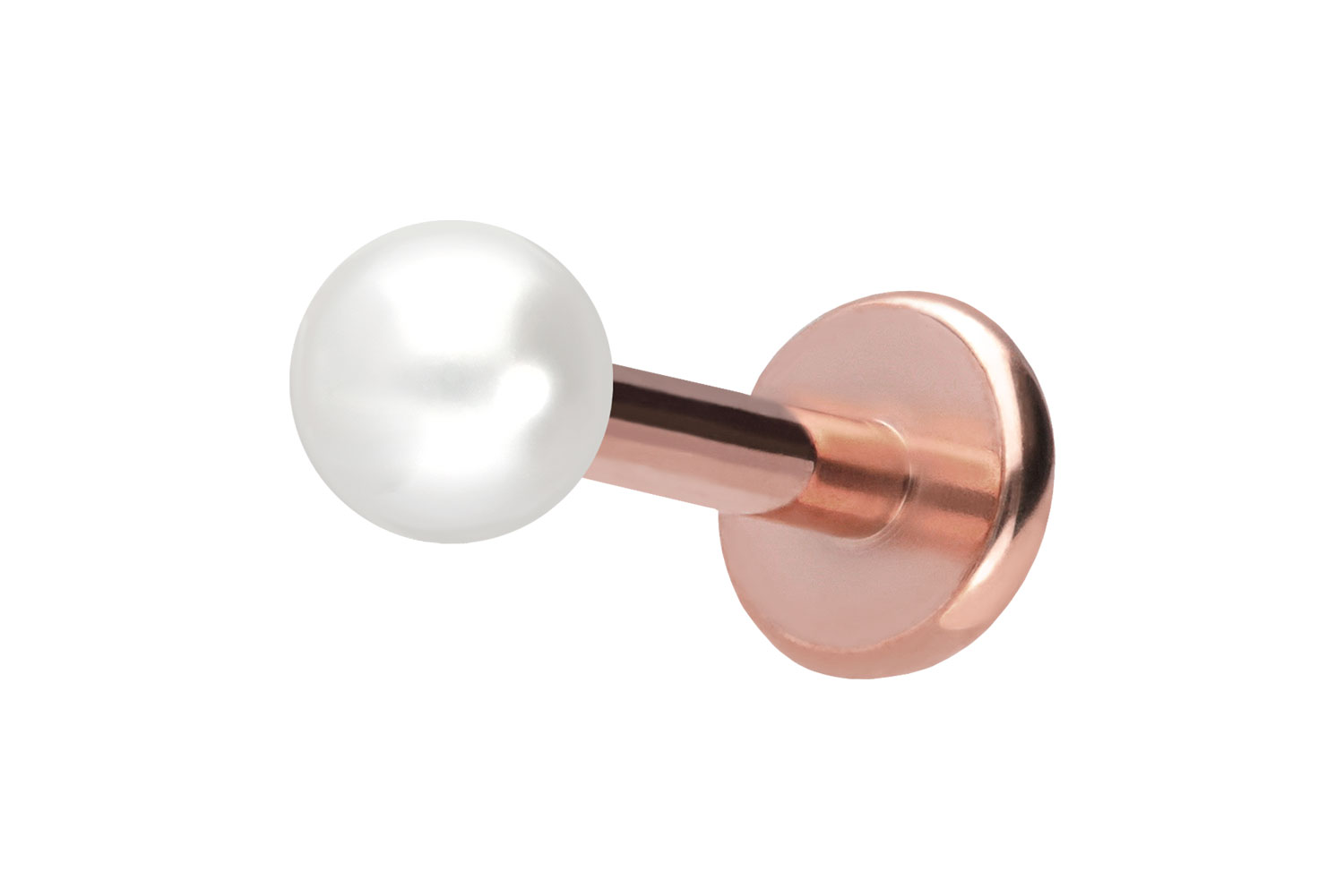 Titan Labret Piercing mit Push Fit SYNTHETISCHE PERLE